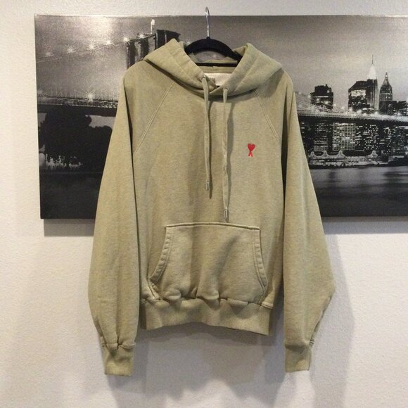 AMI Paris Ami de Coeur-embroidered hoodie SZ M - Picture 4 of 10